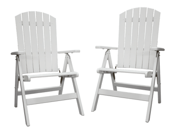 Utestol Baltic Garden Kungshamn Recliner 2-pack, vit - vit - Products - Utemöbler & utemiljö - Utestol & trädgårdsstol - Positionsstol