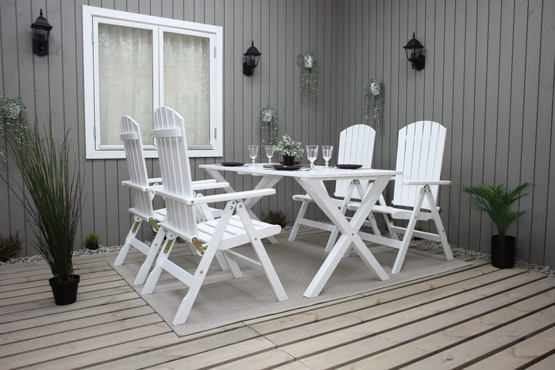 Utestol Baltic Garden Kungshamn Recliner 2-pack, vit - vit - Products - Utemöbler & utemiljö - Utestol & trädgårdsstol - Positionsstol