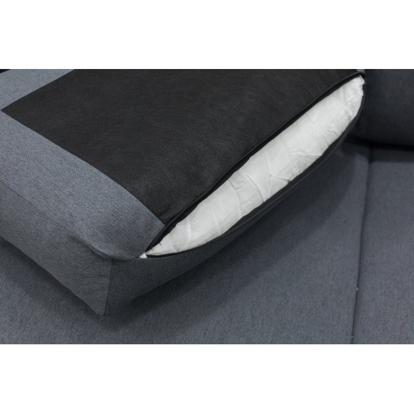 Solna m�rkgr� v�ndbar U-soffa 367 cm + M�beltassar