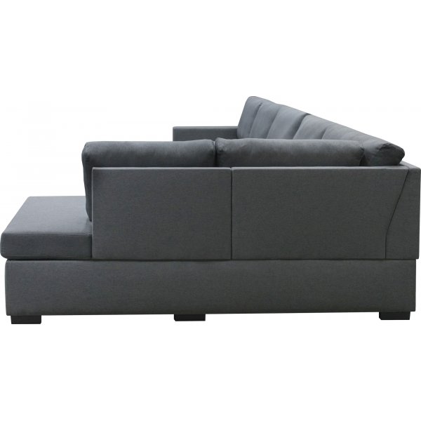 Solna m�rkgr� v�ndbar U-soffa 367 cm + M�beltassar