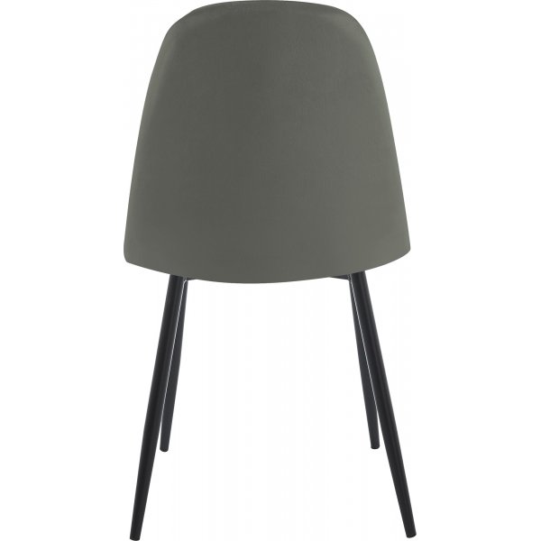 Stol i m�rkgr� sammet med svarta ben