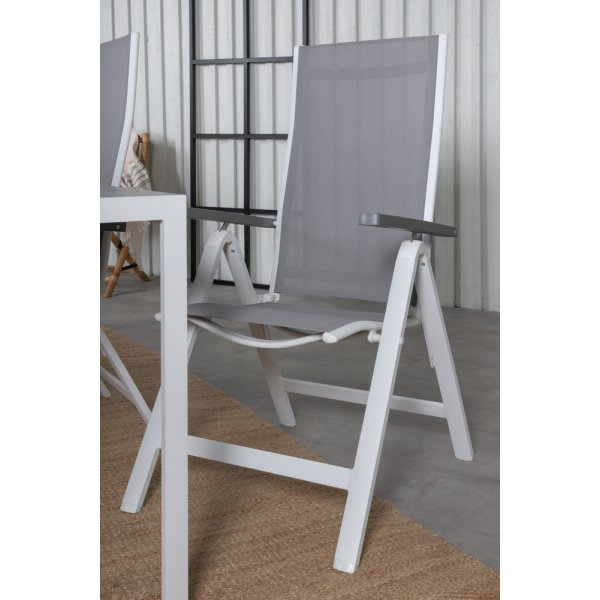 Break utematgrupp med 6 st Albany stolar - Gr�/Vit