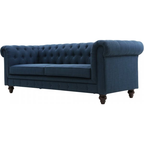 Soffa 3-sits chesterfieldsoffa blå - Herron + Rengöring för möbler Soffa 3-sits chesterfieldsoffa blå - Herron + Rengöring för möbler