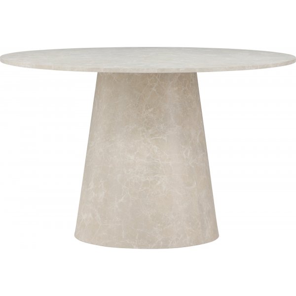 Matgrupp Lanzo �120 cm marmor beige med 4 st stolar i boucl� och m�ssingsben