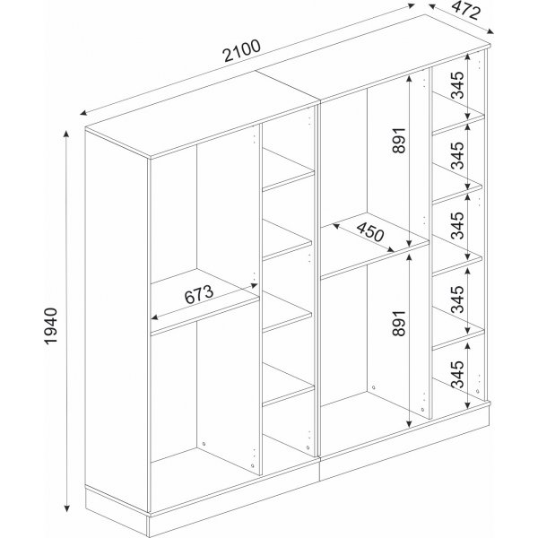 Ravenna garderob - Vit/guld Ravenna garderob - Vit/guld