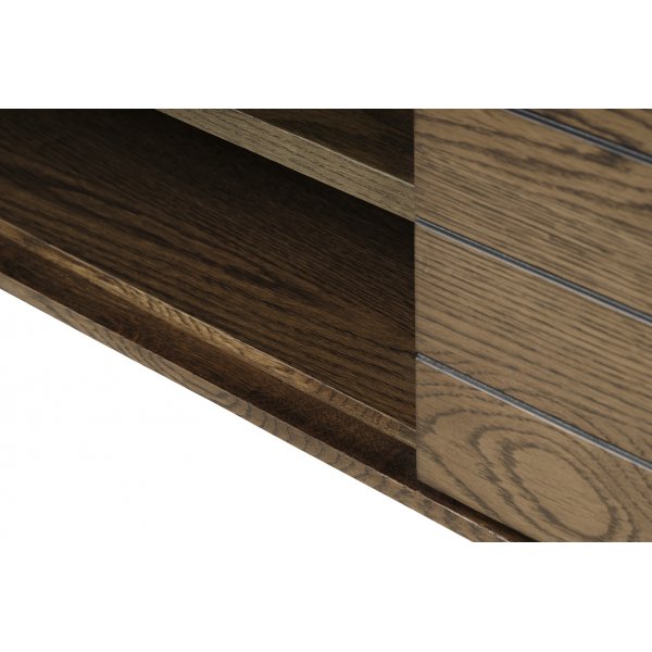 Inez tv-b�nk i brunoljad ek - Bredd 180 cm