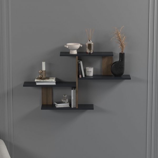 Sitil vägghylla - Antracit/valnöt Sitil vägghylla - Antracit/valnöt