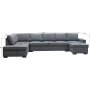 Solna m�rkgr� v�ndbar U-soffa 367 cm + M�beltassar