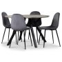 Smokey matgrupp, runt matbord med 4 st Carisma sammetsstolar - Grå Smokey matgrupp, runt matbord med 4 st Carisma sammetsstolar - Grå