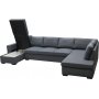Solna m�rkgr� v�ndbar U-soffa 367 cm + M�beltassar