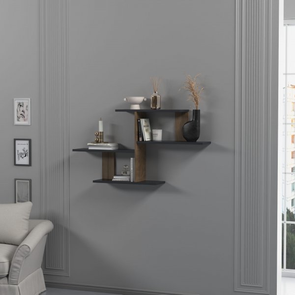 Sitil vägghylla - Antracit/valnöt Sitil vägghylla - Antracit/valnöt