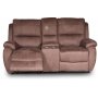 Enjoy Hollywood Biosoffa - 2-sits recliner (el) i brunt microfibertyg
