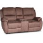 Enjoy Hollywood Biosoffa - 2-sits recliner (el) i brunt microfibertyg