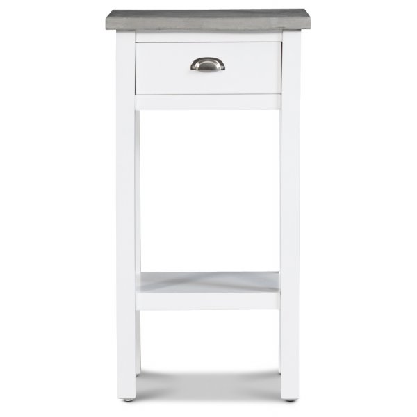 Sängbord 75 cm högt vitt cement topp Sängbord 75 cm högt vitt cement topp