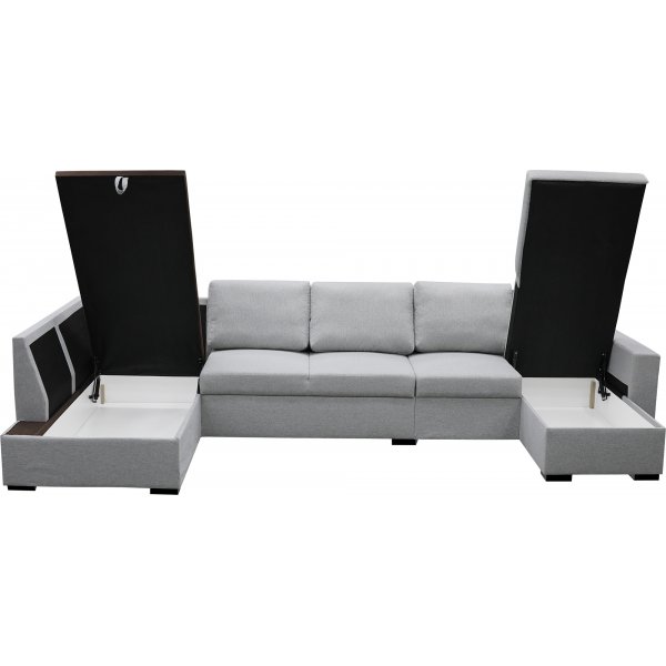 U-soffa med f�rvaring 367 cm gr�