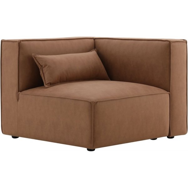 Nees modulsoffa i cognac combo 5 + Textilv�rd f�r m�bler