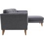 Soffa med divan gr�tt tyg - 260 cm bred