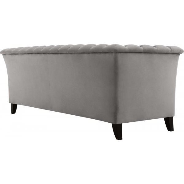Soffa chesterfield 3-sits gr� - Henry + Reng�ring f�r m�bler
