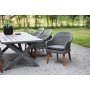 Oxford utematgrupp; grått bord 220 cm inkl 6 st Valetta fåtöljer grå konstrotting Oxford utematgrupp; grått bord 220 cm inkl 6 st Valetta fåtöljer grå konstrotting