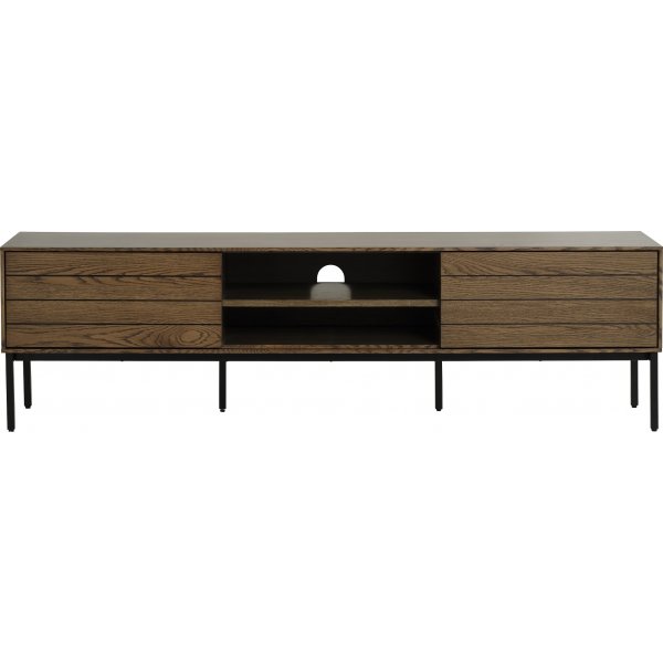 Inez tv-b�nk i brunoljad ek - Bredd 180 cm