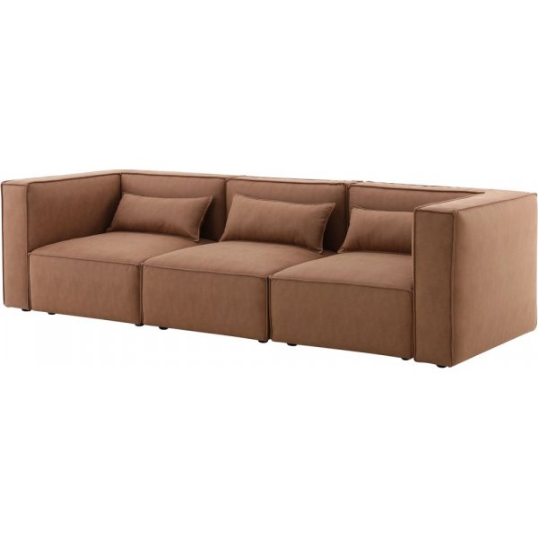 Nees modulsoffa i cognac combo 4 + Textilv�rd f�r m�bler