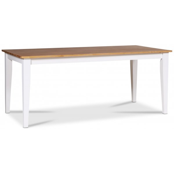 Dalar�s matgrupp 140 cm bord vit/ek med 4 st stolar + 4.00 x Stolsdyna