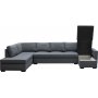 Solna m�rkgr� v�ndbar U-soffa 367 cm + M�beltassar