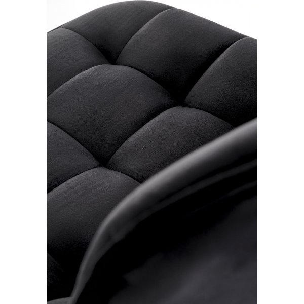 Barstol svart sammet med guldfot - Sitth�jd 62-84 cm + Textilv�rd f�r m�bler