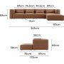 Nees modulsoffa i cognac combo 2 + M�beltassar