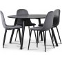 Rosvik matgrupp, matbord med 4 st Carisma sammetsstolar - Gr�/Svart + 3.00 x M�beltassar