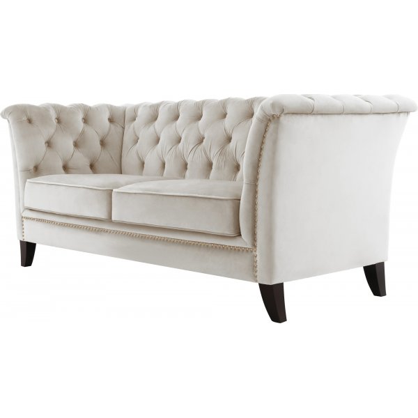 Soffa 2-sits chesterfield beige - Milton + Textilv�rd f�r m�bler