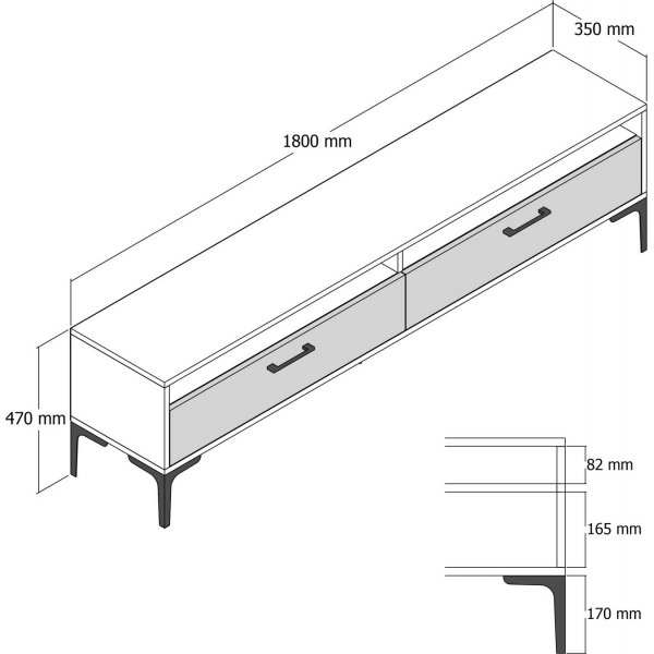 Istanbul TV-bänk Valnöt/vit Istanbul TV-bänk Valnöt/vit