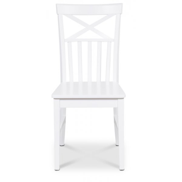 Nidingen vit stol med kryss i ryggen