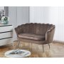 Soffa 2-sits brun sammet med kromade ben