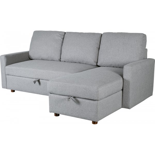 Soffa med f�rvaring gr� 214 cm bred