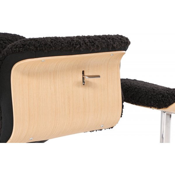 Hag�n reclinerf�t�lj med fotpall - Svart/oljad ek + Reng�ring f�r m�bler