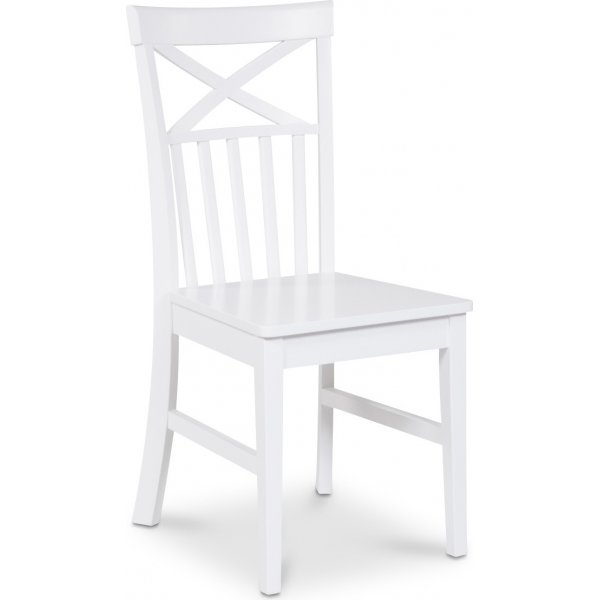 Nidingen vit stol med kryss i ryggen