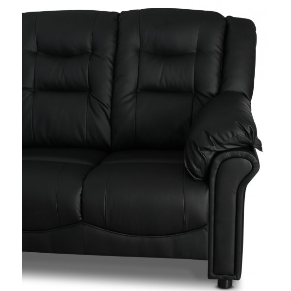 H�rnsoffa svart konstl�der 5-sits - Peking + Reng�ring f�r m�bler