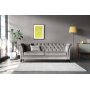 Soffa chesterfield 3-sits gr� - Henry + Reng�ring f�r m�bler
