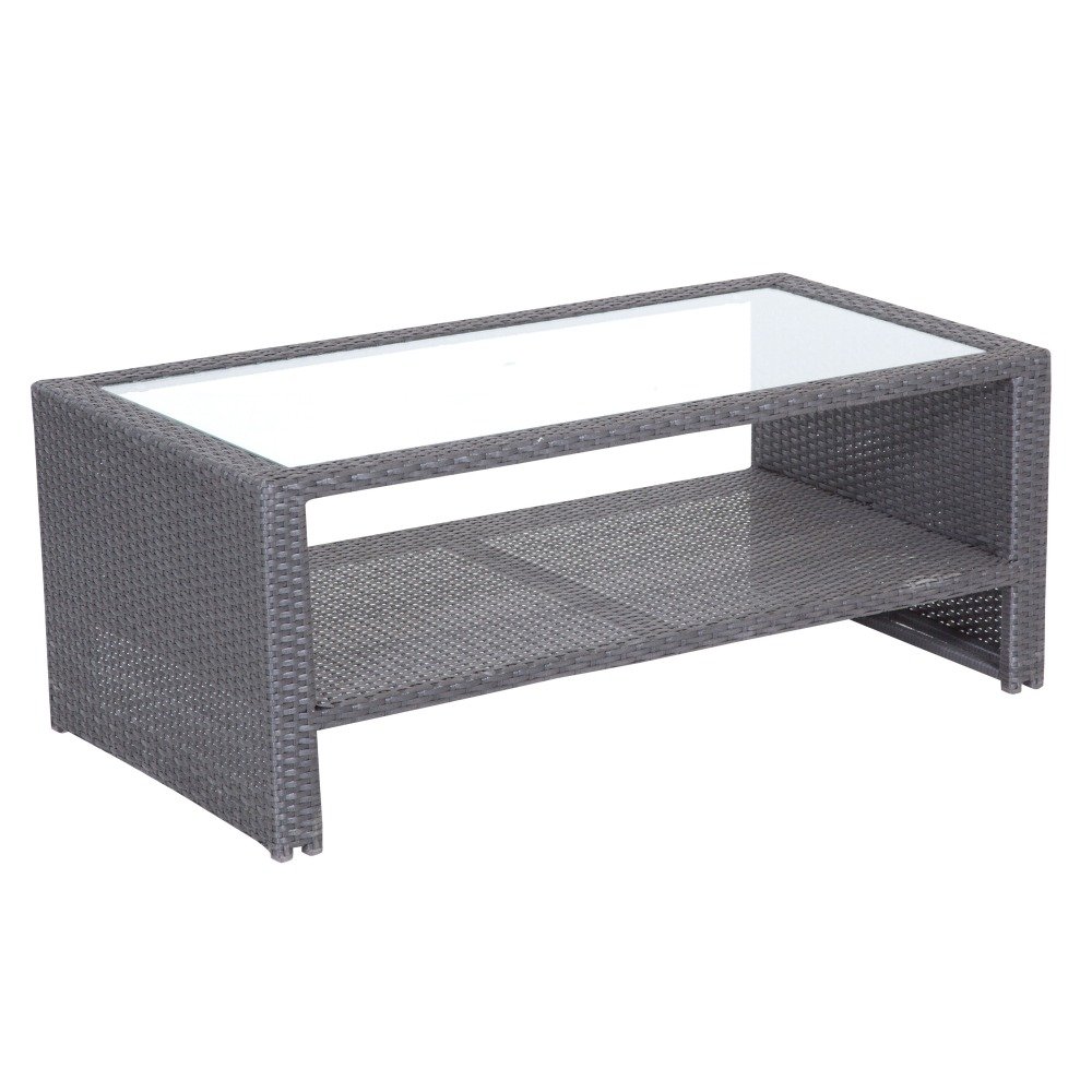 Georgia svart bord med glasskiva 110x65 cm - 2295 kr - Trendrum.se