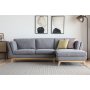 Soffa med divan gr�tt tyg - 260 cm bred