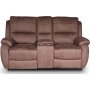 Enjoy Hollywood Biosoffa - 2-sits recliner (el) i brunt microfibertyg