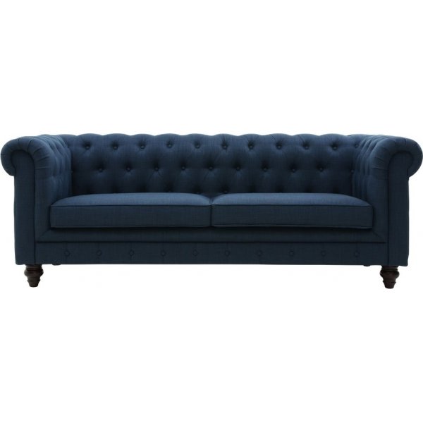 Soffa 3-sits chesterfieldsoffa blå - Herron + Rengöring för möbler Soffa 3-sits chesterfieldsoffa blå - Herron + Rengöring för möbler