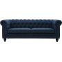 1 Soffa 3-sits chesterfieldsoffa blå - Herron + Rengöring för möbler