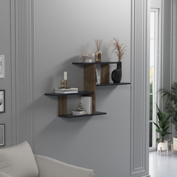 Sitil vägghylla - Antracit/valnöt Sitil vägghylla - Antracit/valnöt