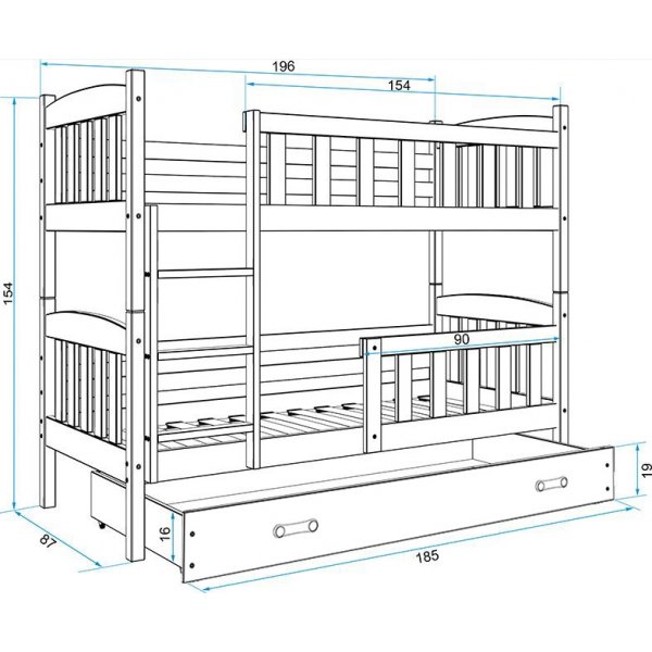 Kubus v�ningss�ng med f�rvaringsl�da - Valfri f�rg & storlek