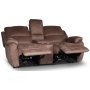 Enjoy Hollywood Biosoffa - 2-sits recliner (el) i brunt microfibertyg