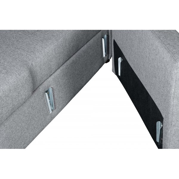 Soffa med f�rvaring gr� 214 cm bred