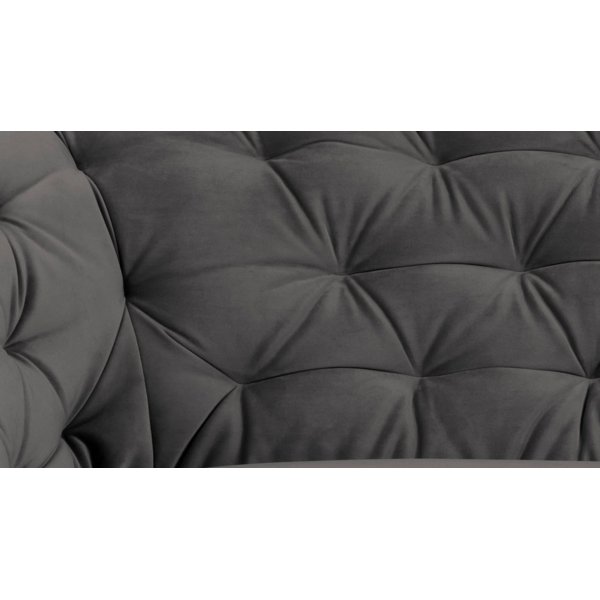 Fåtölj mörkgrå med knappar Fåtölj mörkgrå med knappar