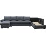 Solna m�rkgr� v�ndbar U-soffa 367 cm + M�beltassar